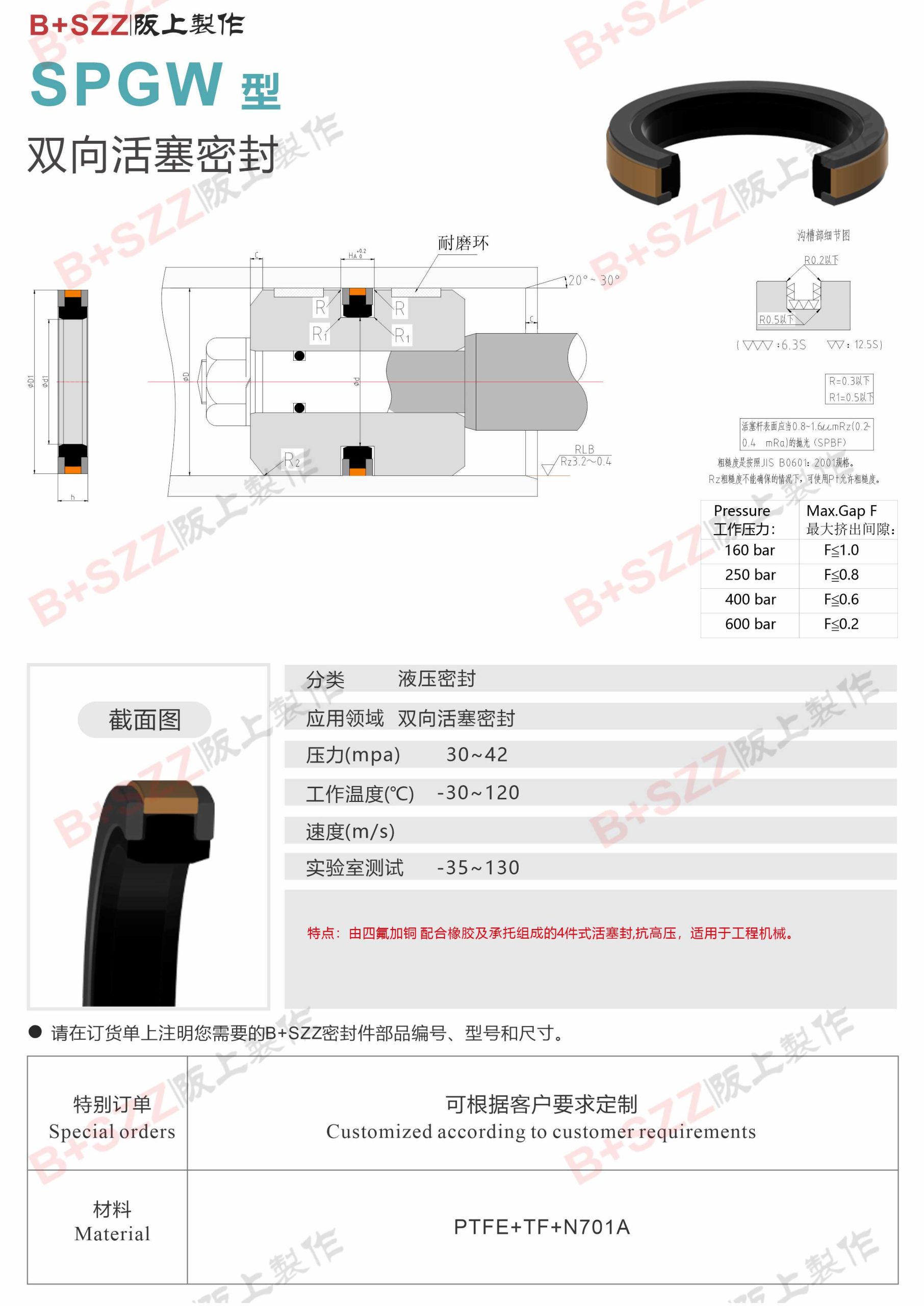 SPGW-Type Piston Rod Seal插图