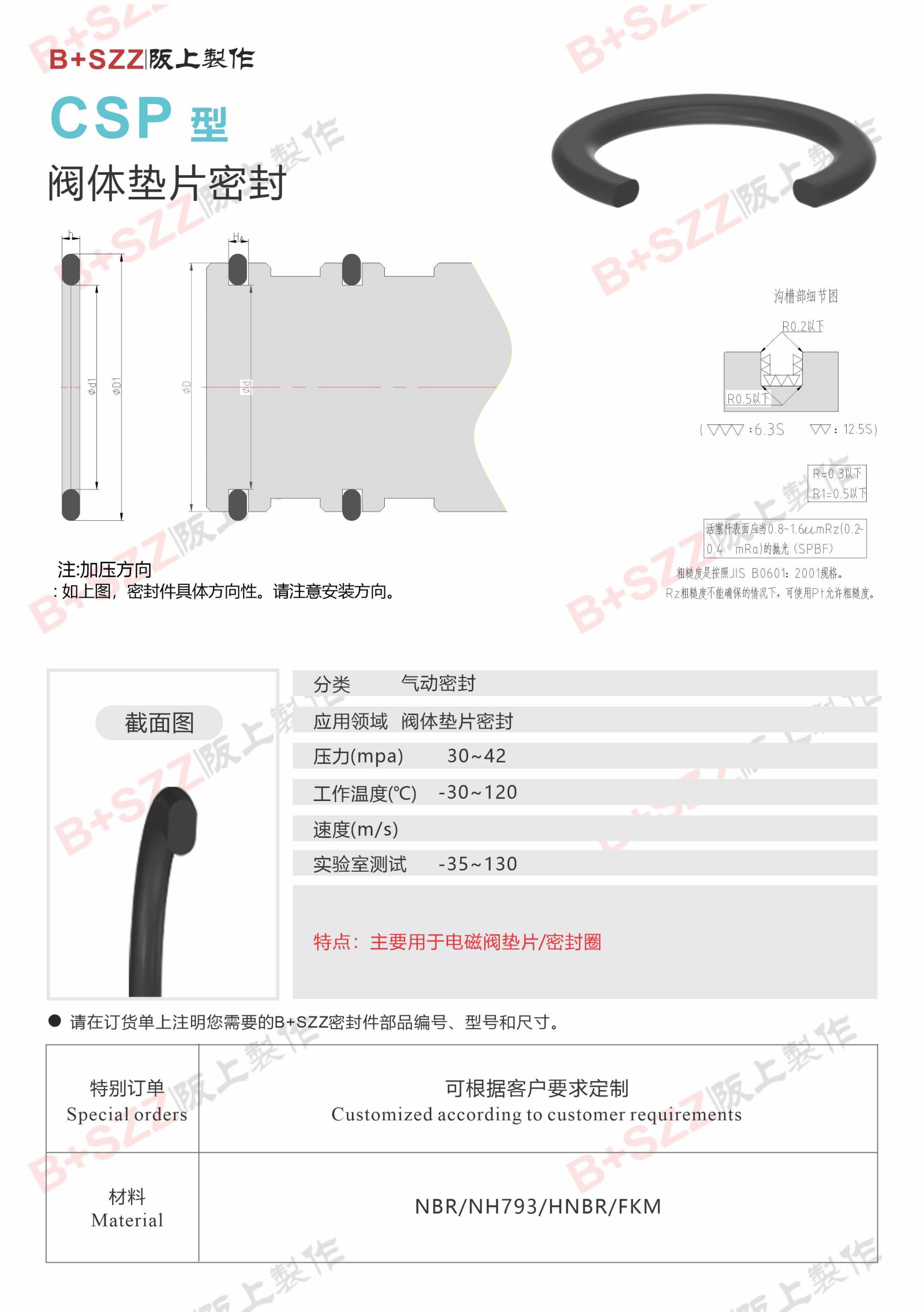Pneumatic solenoid valve seal ring CSP flat pad插图