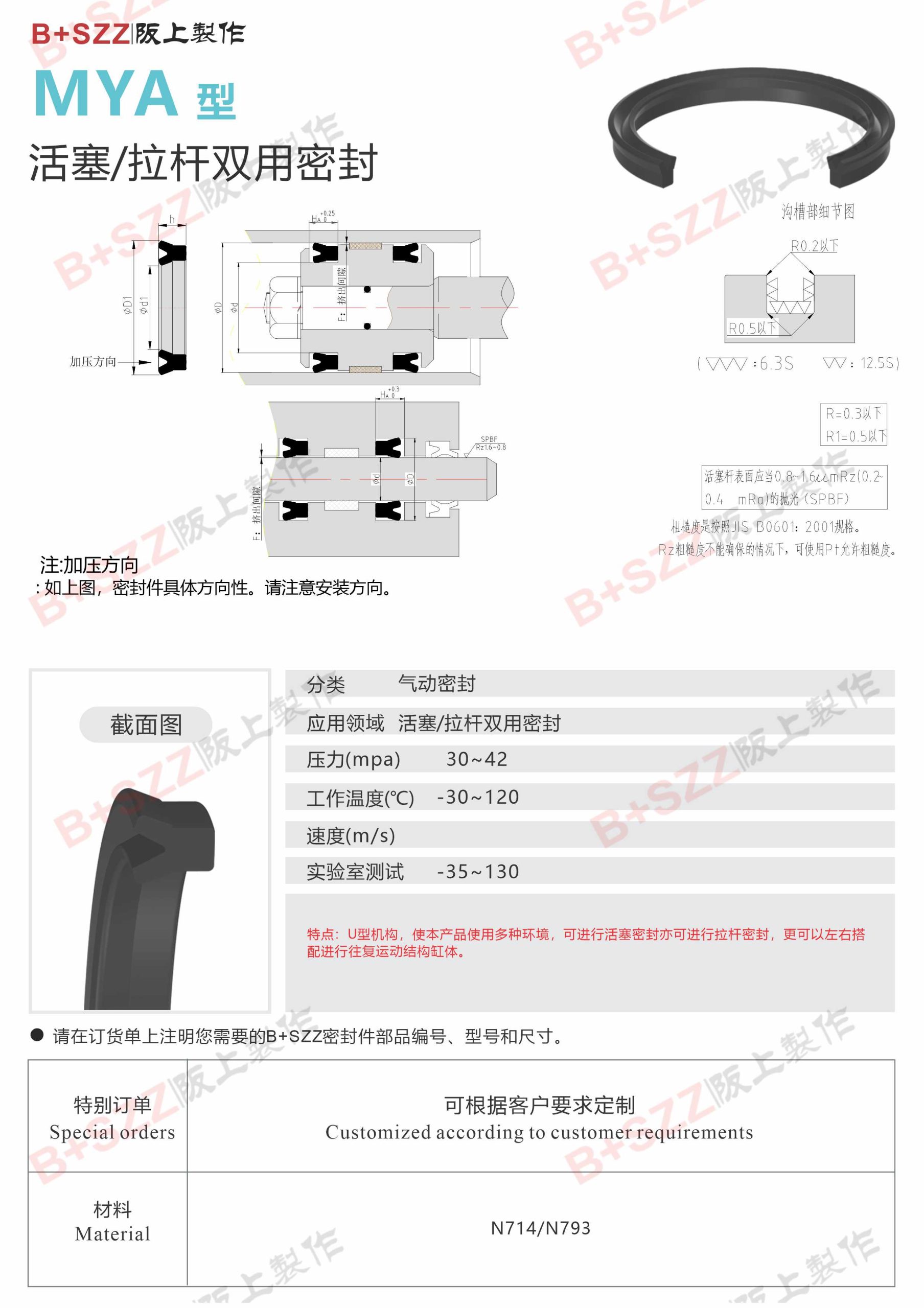 Flat cylinder dustproof seal MYA seal插图