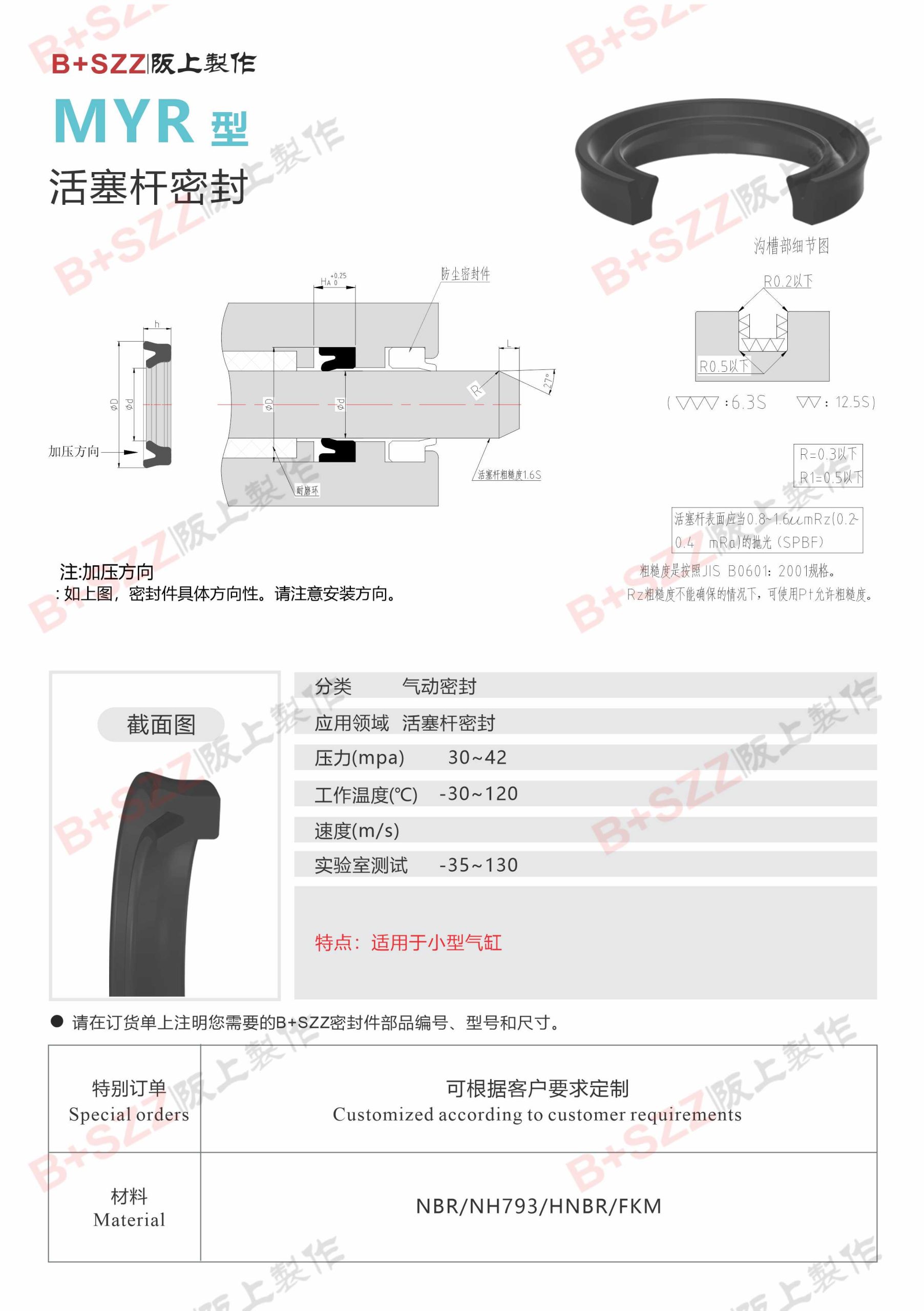 MYR ring cylinder solenoid valve piston rod插图