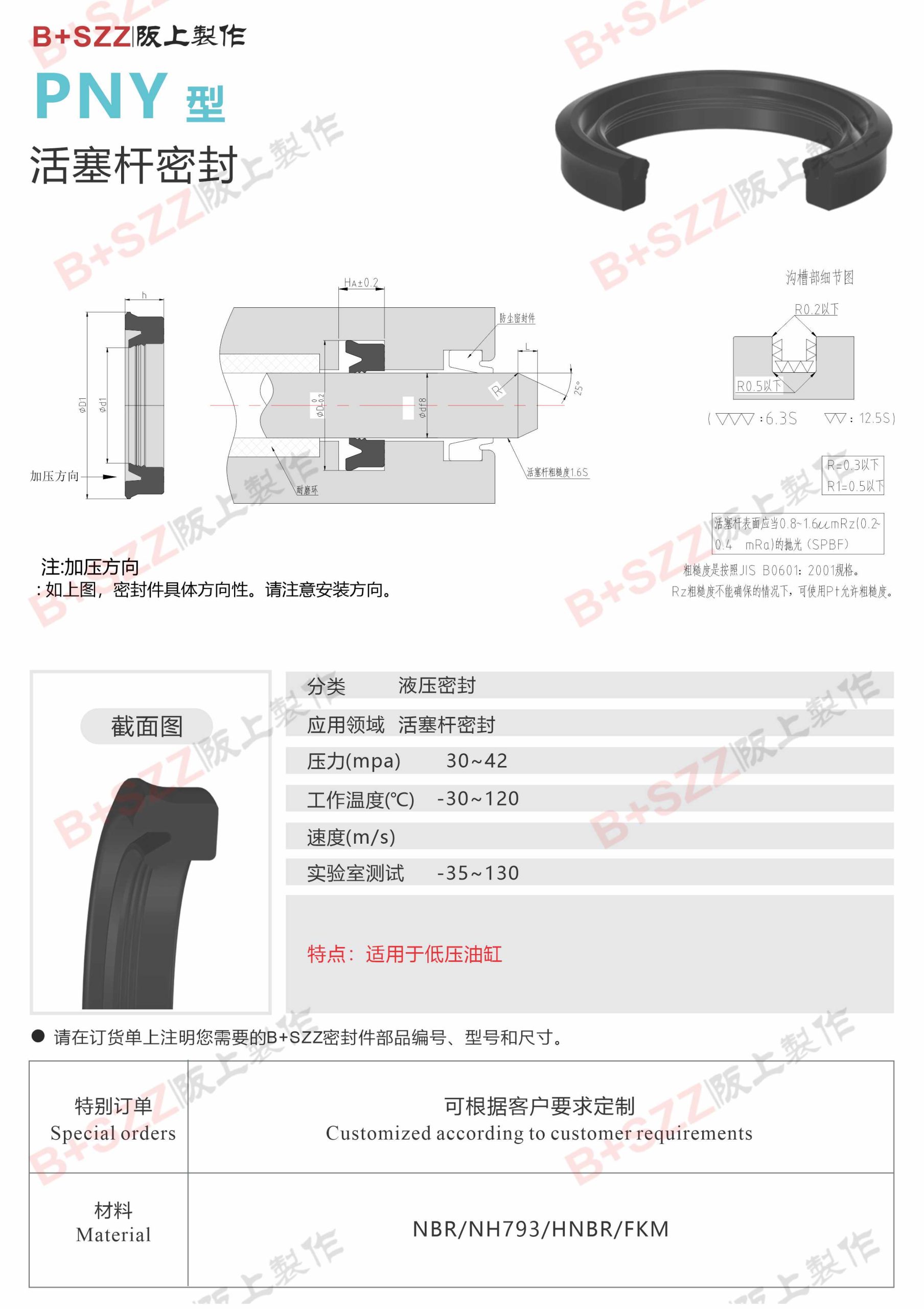 PNY pneumatic cylinder piston seal插图