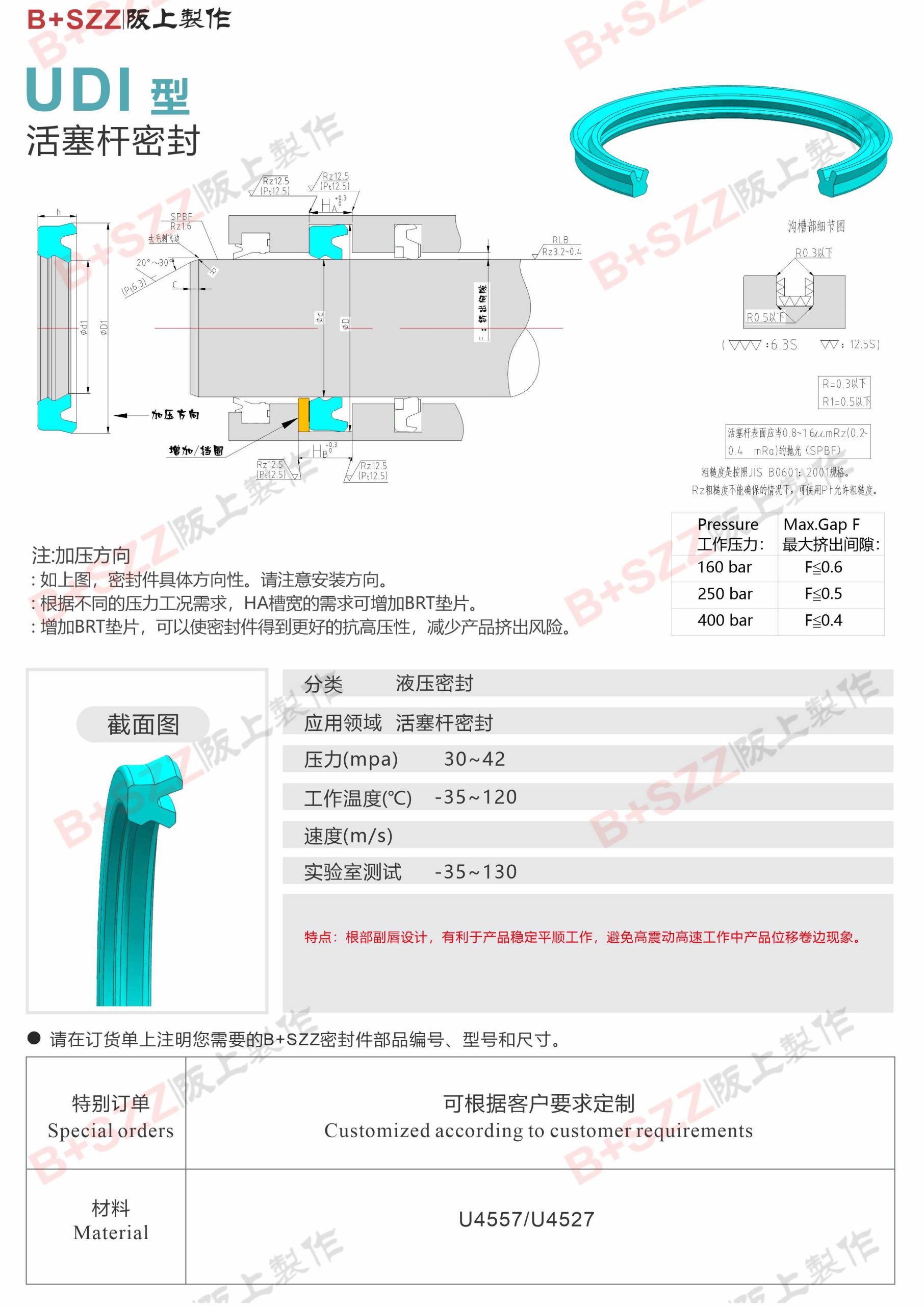 UDI piston rod seal插图