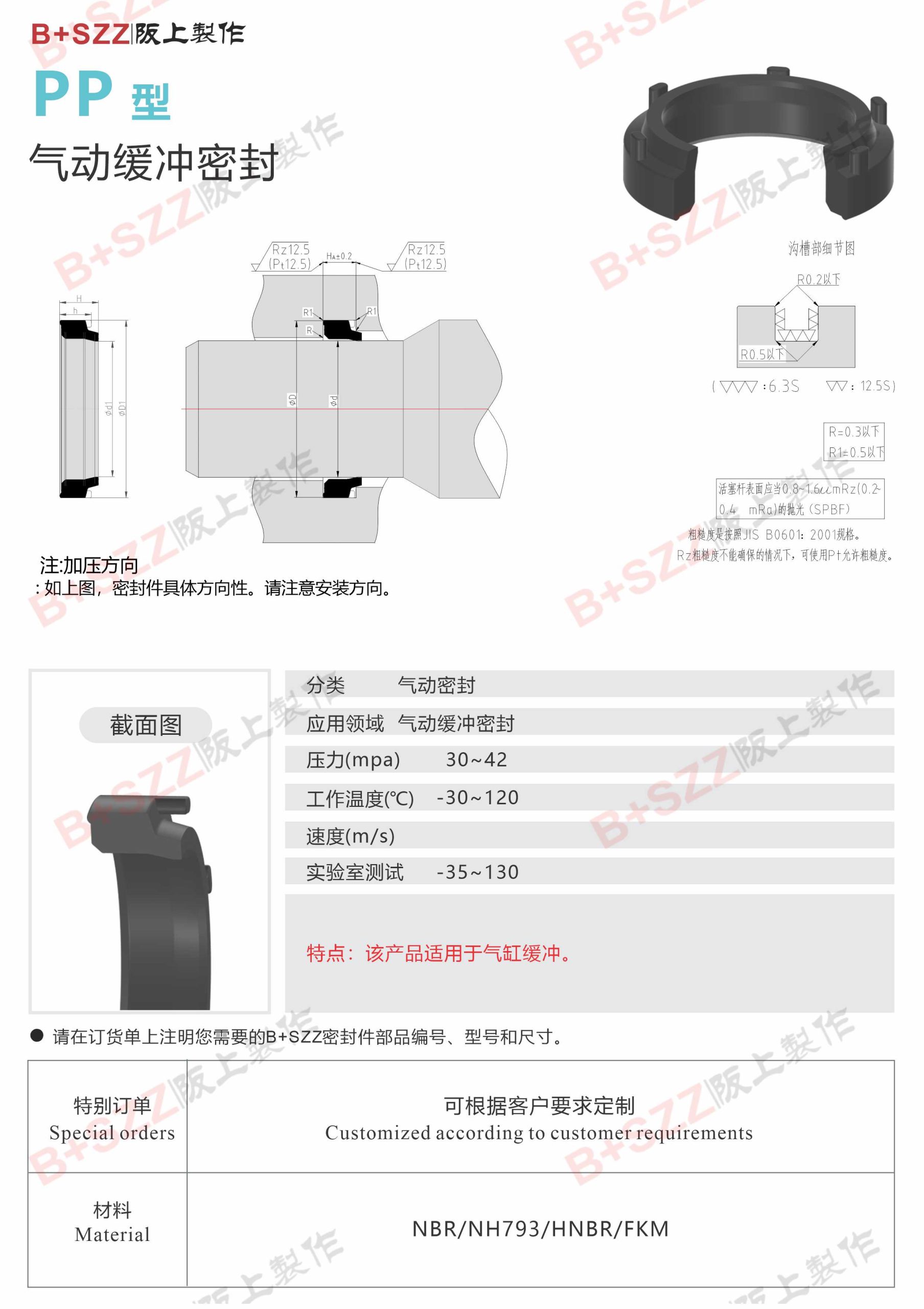 PP cylinder buffer sealing ring插图