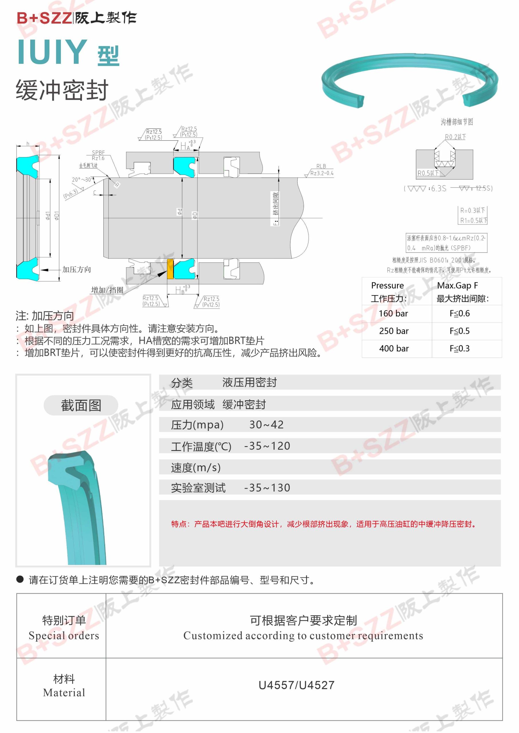 Excavator accessories IUIY piston rod seal插图