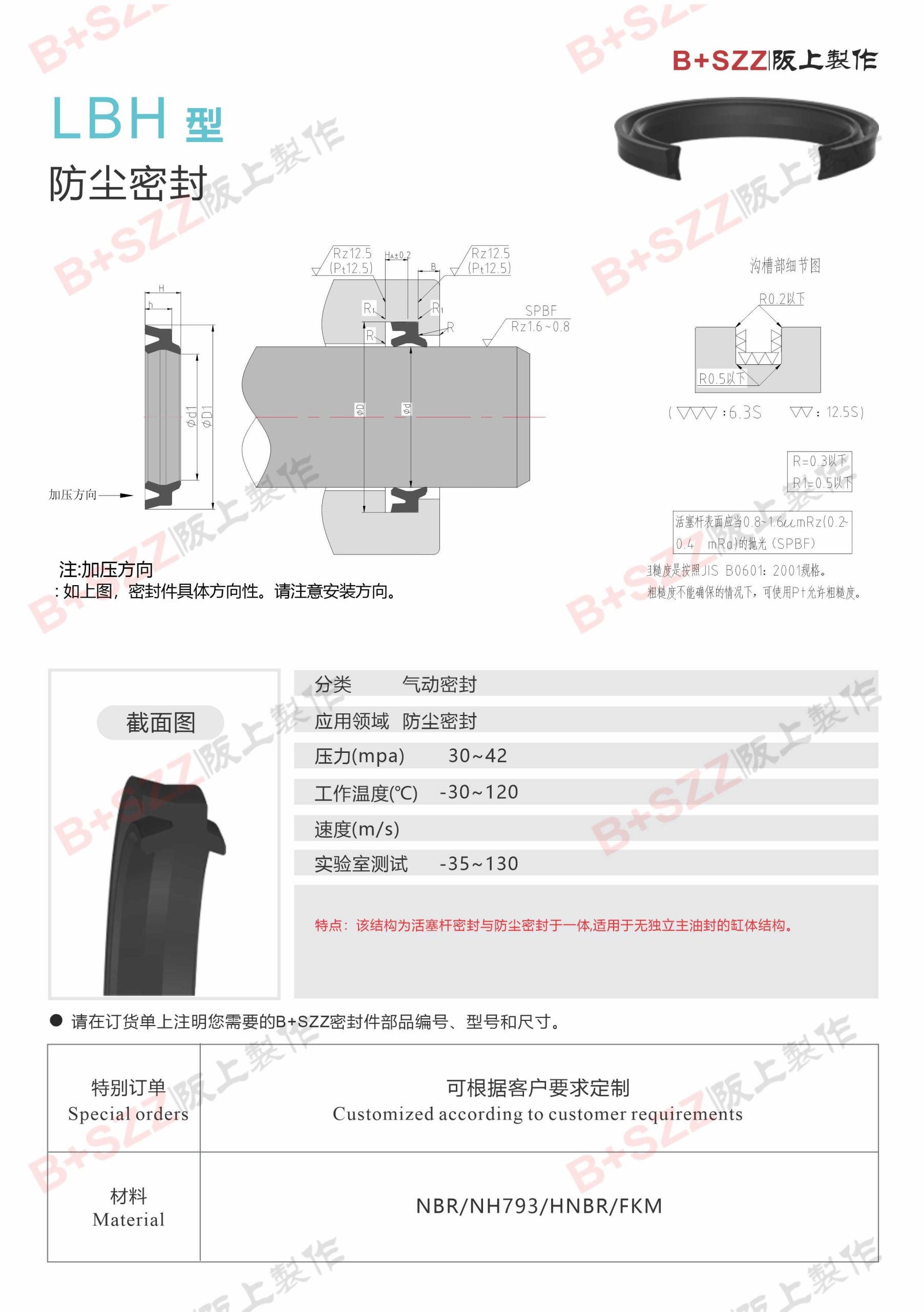 Cylinder dustproof ring LBH oil seal seal ring插图