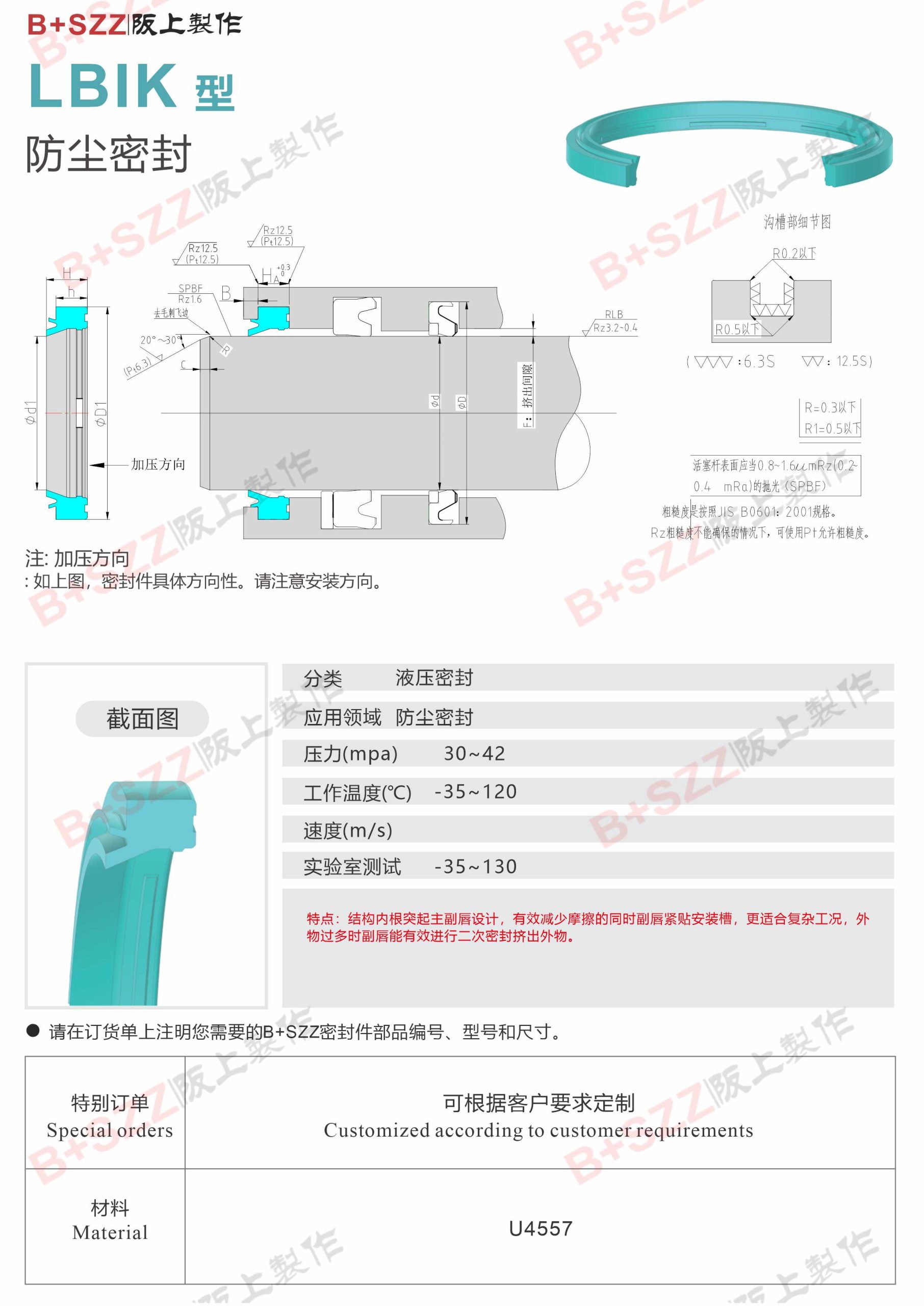 LBIK piston rod seal插图