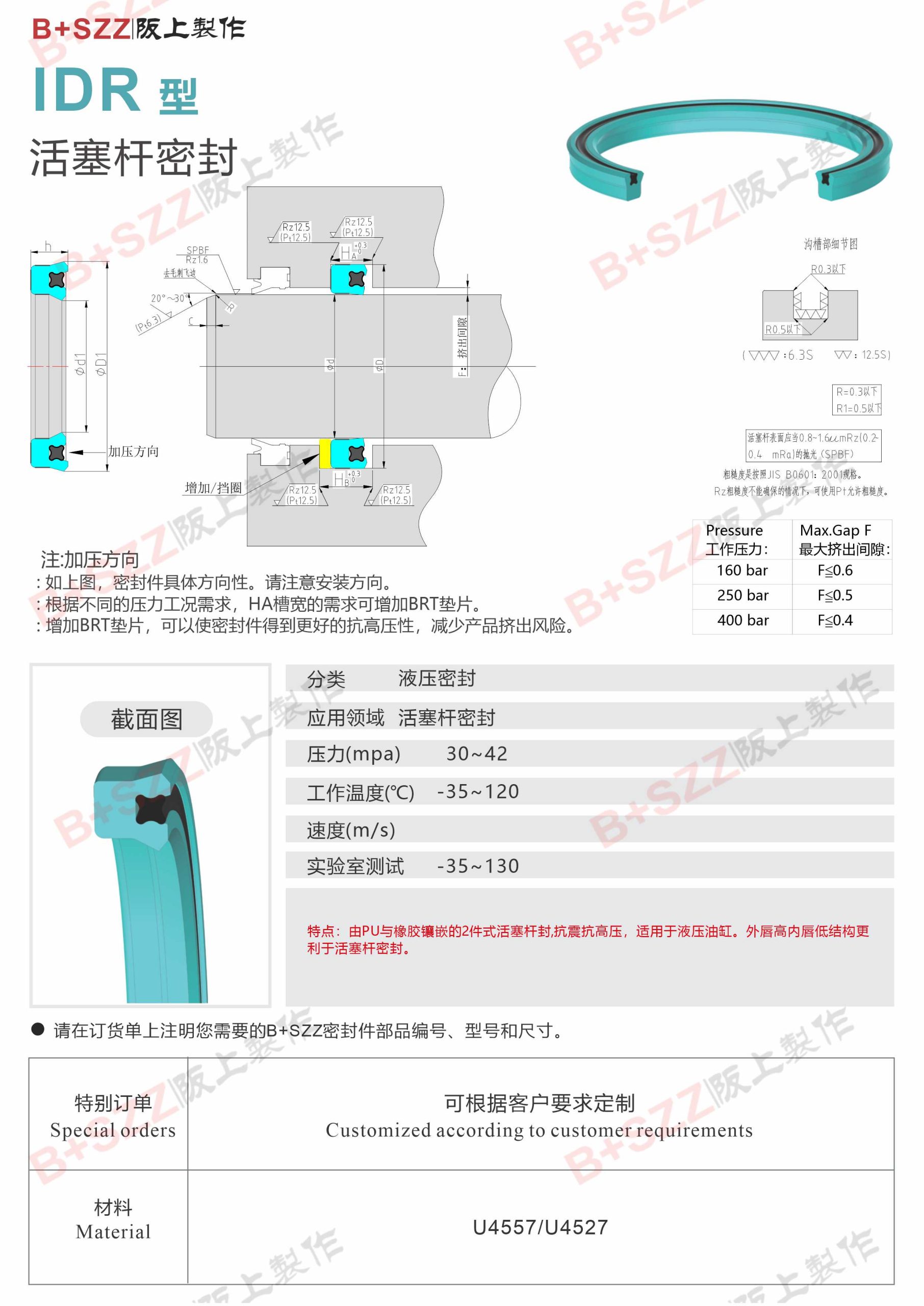 IDR-Type Piston Rod Seal插图