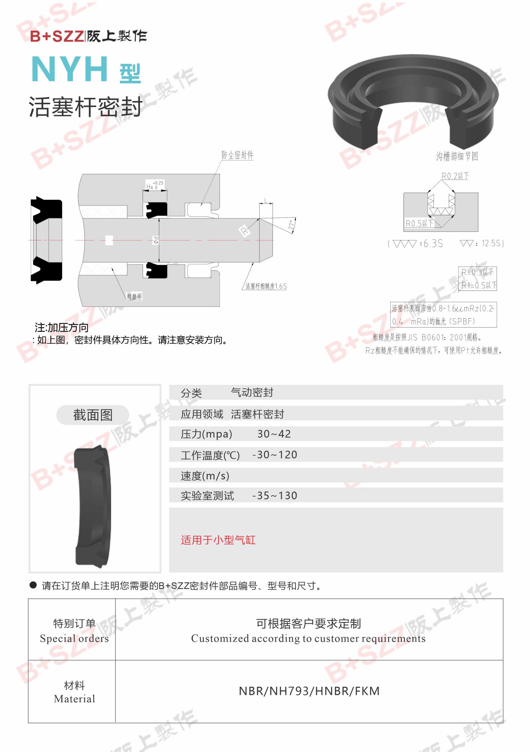 NYH-Type Piston Rod Seal插图