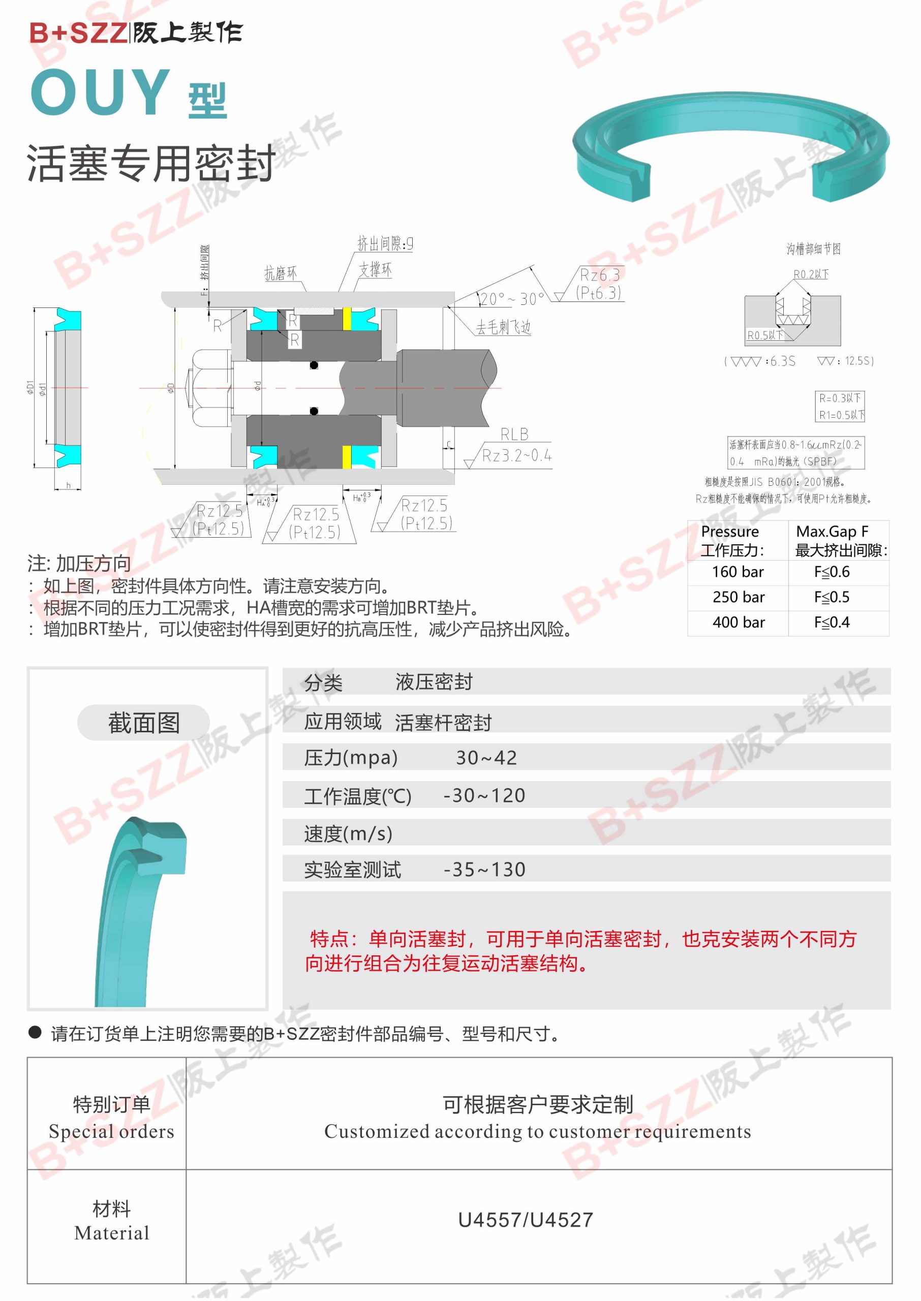 OUY-Type Piston Rod Specialty Seals插图